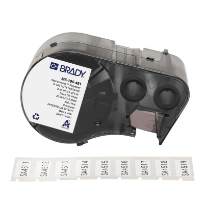 Brady M5-195-481 / 170885, 25.40 mm, Polyester, černý tisk / bílý podklad
