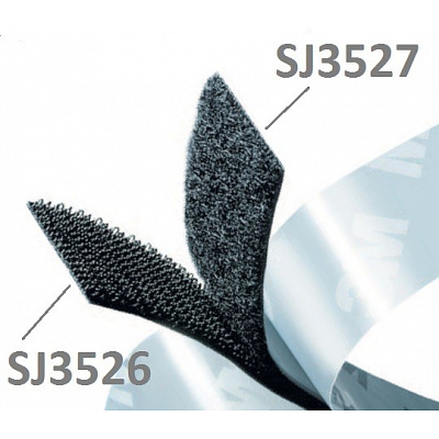 3M Hook & Loop™ SJ3527 černý, smyčky 16 mm x 45,7 m