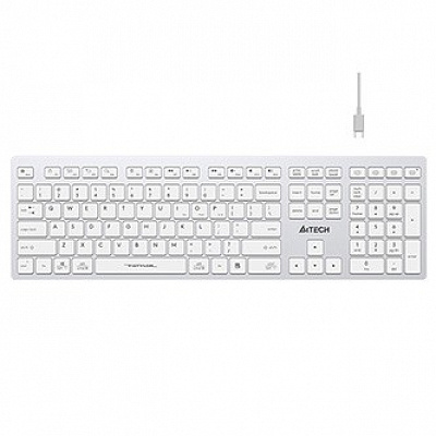 A4Tech FBX50C-WH klávesnice bezdrátová CZ/SK, bílá
