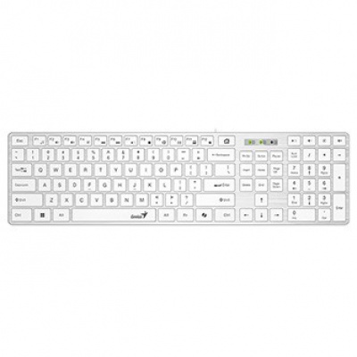 Genius SlimStar 126 COPILOT, klávesnice CZ/SK, klasická, drátová (USB), bílá