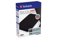 SSD Externí Verbatim Store N Go, 53250, 512GB, černý, USB-A/Micro-B, obsahuje adaptér USB-A na USB-C(TM), 2.5", USB-C