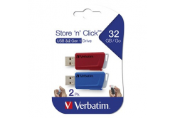 Verbatim 49308 Store N Click, USB flask disk, USB A 3.0, 32GB, s výsuvným konektorem, mix barev, 2ks
