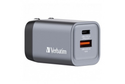 Verbatim, GaN cestovní nabíječka do sítě USB 3.0, USB C, šedá, 35 W, vyměnitelné vidlice C,G,A