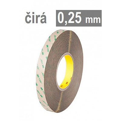 3M VHB™ 9473,  tl. 0,25 mm, tenká čirá oboustranně lepicí páska bez nosiče 50 mm x 55 m