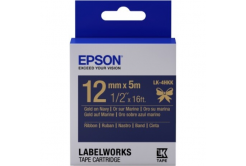 Epson LabelWorks LK-4HKK C53S654002 12mm x 5m, zlatý tisk / modrý podklad, textilní stuha, originální páska