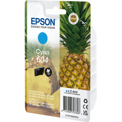 Epson 604 T10G240 C13T10G24010 azurová (cyan) originální cartridge