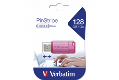 Verbatim USB flash disk, USB 2.0, 128GB, Store,N,Go PinStripe, růžový, 49460, pro archivaci dat
