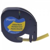 Kompatibilní páska s Dymo 59423, S0721570 / 91222, S0721670 LetraTag 12mm x 4m, černý tisk / žlutý podklad