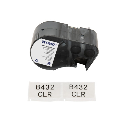 Brady M5-78-432-CL-BK / 170874, 25.40 mm, Polyester, černý tisk / průhledný podklad