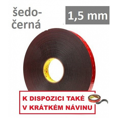 3M VHB™ 5962-F, tl. 1,5 mm; šedočerná oboustranně lepicí akrylová páska 19 mm x 33 m