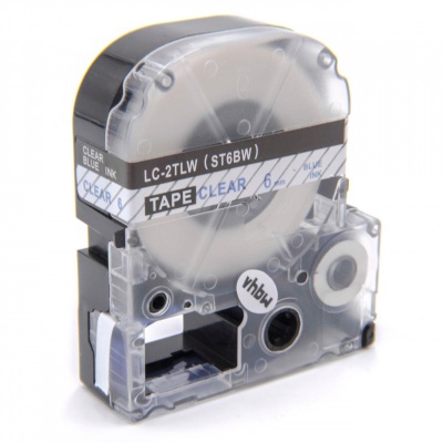Epson LC-ST6BW, 6mm x 8m, modrý tisk / průhledný podklad, kompatibilní páska