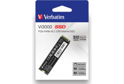 Interní disk SSD Verbatim NVMe, 256GB, GB, Vi3000 M.2, 49373, 3300 MB/s-R, 1300 MB/s-W
