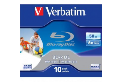 Verbatim BD-R, Dual Layer Printable, 50GB, jewel box, 43735, 6x, cena za 1 ks