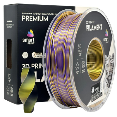Smart Print FG-S108-E1, 3D filament, PLA Tri Color, Black Gold Purple, 1kg, 1,75mm