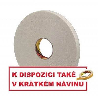 3M 9529W Oboustranně lepicí pěnová páska, bílá, tl. 1,5 mm 25 mm x 33 m