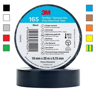 3M Temflex 165 Elektroizolační páska, 19 mm x 20 m 19 mm x 20 m oranžová/orange