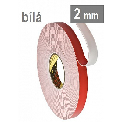 3M VHB™ 4912-F, tl. 2 mm, bílá oboustranně velmi silně lepicí akrylová páska 19 mm x 16,5 m