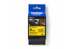 Brother TZ-FX611 / TZe-FX611, 6mm x 8m, černý tisk/žlutý podklad, originální páska