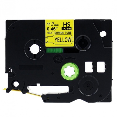 Kompatibilní páska s Brother HSe-631 11,7mm x 1,5m, černý tisk / žlutý podklad