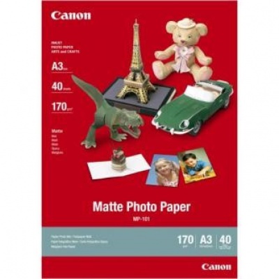 Canon Matte Photo Paper, foto papír, matný, bílý, A3, 170 g/m2, 40 ks, MP-101 A3, inkoustový
