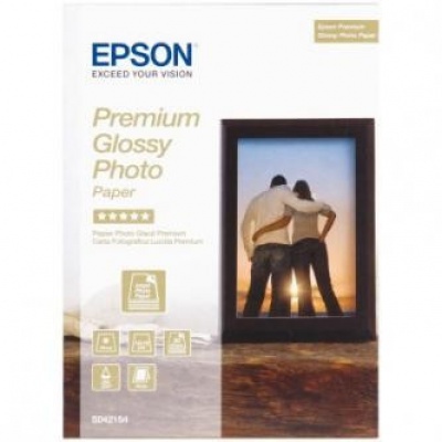 Epson C13S042154 Premium Glossy Photo Paper, foto papír, lesklý, bílý, Stylus Color, Photo, Pro, 13x18cm, 30 Ks