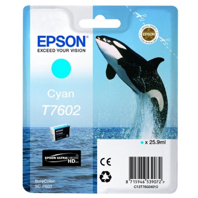 Epson T7602 C13T76024010 azurová (cyan) originální cartridge
