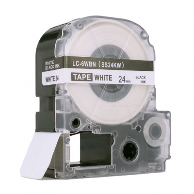 Epson LC-SS24KW, 24mm x 8m, černý tisk / bílý podklad, kompatibilní páska
