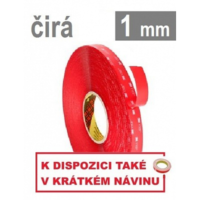 3M VHB™ 4910-F, tl. 1 mm, transparentní oboustranně velmi silně lepicí akrylová páska 19 mm x 3 m