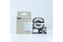 Epson LK-SS9BW, 9mm x 9m, modrý tisk / bílý podklad, kompatibilní páska