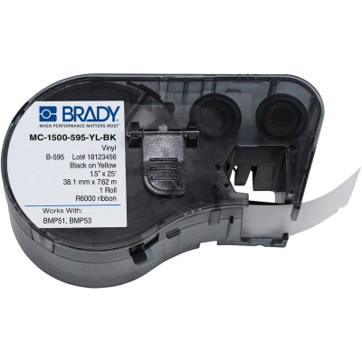 Brady MC-1500-595-YL-BK / 143378, samolepicí páska 38.10 mm x 7.62 m