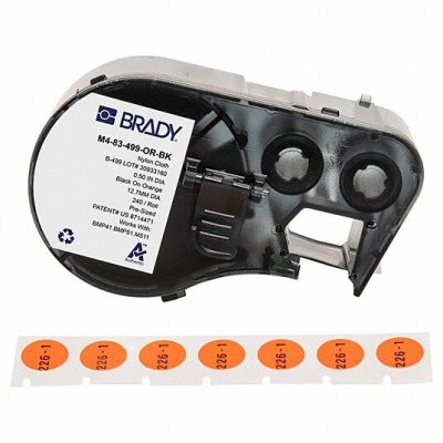 Brady M4-83-499-RD-BK / 170806, 12.70 mm, Nylon, černý tisk / červený podklad