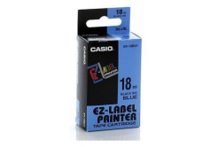Casio XR-18BU1, 18mm x 8m, černý tisk/modrý podklad, originální páska