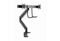 Držák 2 monitorů na stůl GEMBIRD MA-DA2-04, naklápečí, až do 32” a 8kg, černý