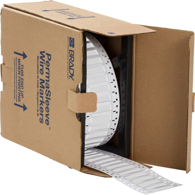 Brady LSZH-250-2-WT-2 / 141233, etikety, THT Low Smoke Halogen Free Permasleeve Wire Marking Sleeves, 25.40 mm x 11.15 mm