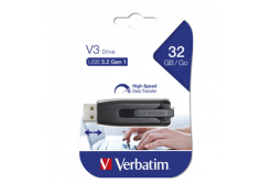 Verbatim USB flash disk, USB 3.0, 32GB, V3, Store N Go, černý, 49173, USB A, s výsuvným konektorem