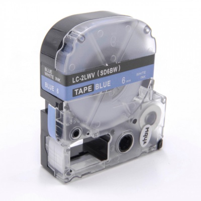 Epson LC-SD6BW, 6mm x 8m, bílý tisk / modrý podklad, kompatibilní páska