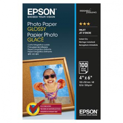 Epson Photo Paper, foto papír, lesklý, bílý, 10x15cm, 4x6", 200 g/m2, 100 ks, C13S042548, 