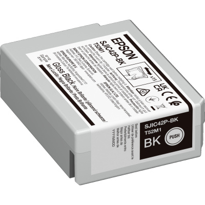 Epson SJIC42P-BK C13T52M140 pro ColorWorks, lesklá černá (glossy black) originální cartridge