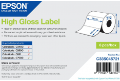 Epson C33S045721 High Gloss, pro ColorWorks, 76x127mm, 960ks, bílé samolepicí etikety