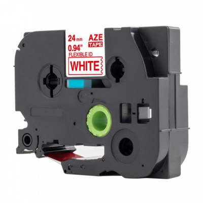 Kompatibilní páska s Brother TZ-FX252 /TZe-FX252, 24mm x 8m, flexi, červený tisk / bílý po