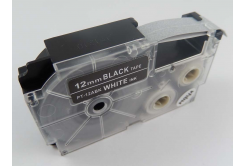 Kompatibilní páska s Casio XR-12ABK, 12mm x 8m bílý tisk / černý podklad