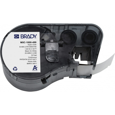 Brady M5C-1000-499 / 170927, 25.40 mm x 4.88 m, Nylon, černý tisk / bílý podklad