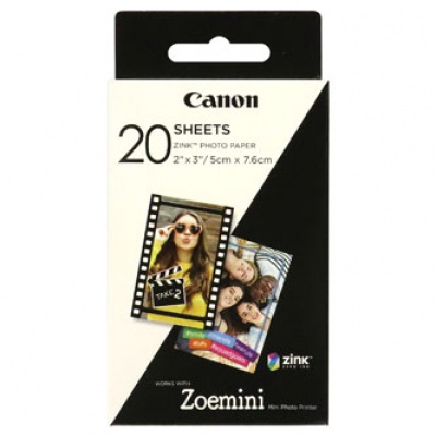 Canon ZP-2030 3214C002 samolepicí fotopapír ZINK 50x76mm (2x3"), 20 listů, bílý, termo