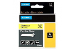 Dymo Rhino 18491, S0718090, 19mm x 3,5m černý tisk / žlutý podklad, originální páska