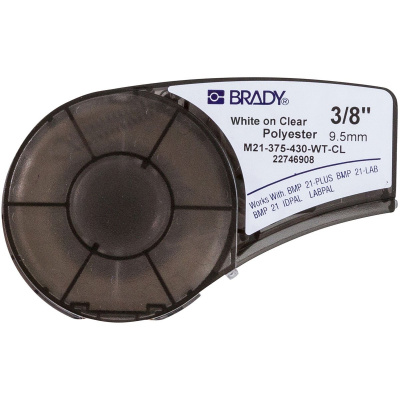 Brady M21-375-430-WT-CL / 139748, polyester páska, 9.53 mm x 6.40 m