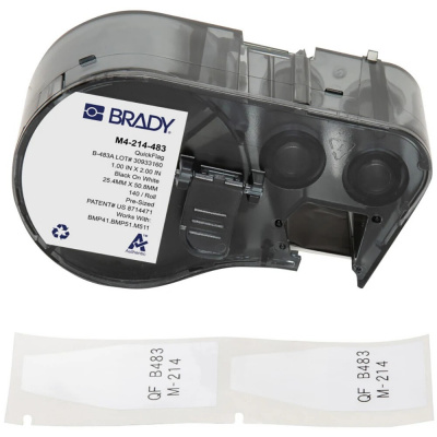 Brady M4-214-483 / 170965, 25.40 mm, Polyester, černý tisk / bílý podklad