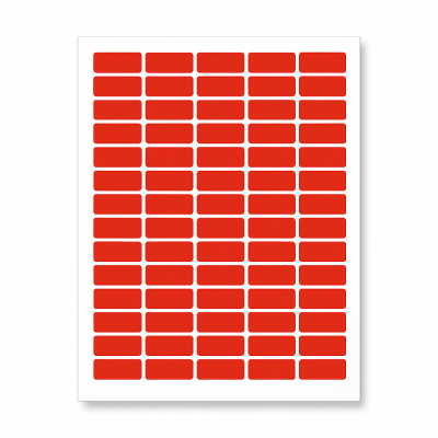 Samolepicí etikety 38 x 21,2 mm, 65 etiket, A4, 20 listů, červené