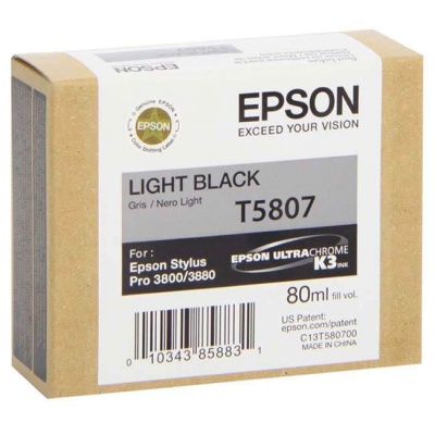 Epson T5807 světle černá (light black) originální cartridge