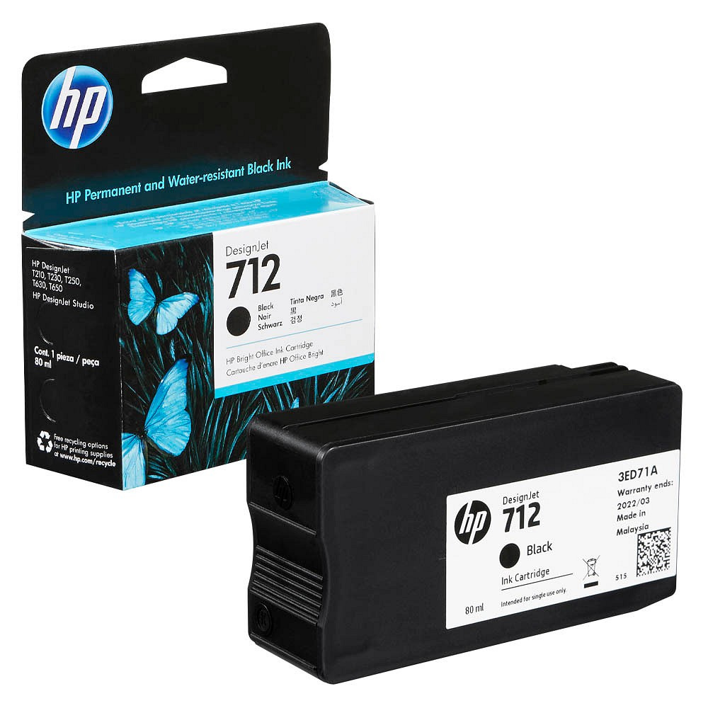 HP 712 3ED71A černá (black) originální cartridge - CDRmarket