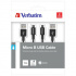 Verbatim 48874 USB kabel (2.0), USB A + microUSB, 1m, černý, box, 2 ks
